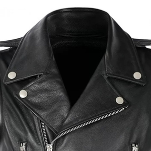 Gilet en cuir pour homme, style motard, coupe ajustée, veste de motard, OEM ODM, cuir véritable, pour la conduite et les loisirs - Product Image 5