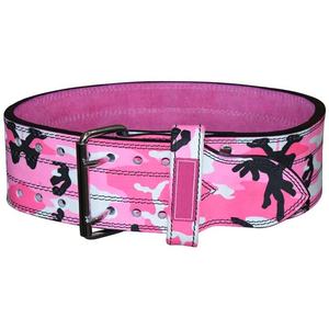 Hot Sale <b>Pink</b> Camo Print Custom Genuine Suede Leather Cowhide Straight Unisex 4 Inch Wide Non-Slip Gym <b>Belt</b> for Powerlifting - Product Image 2