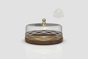 Caja de Pastel de Lujo Ecológica Personalizada con Tapa de Metal y Madera, Soporte Dorado para Exhibición de Postres, para Fiestas y Uso Doméstico, Palestina, Israel - Product Image 5