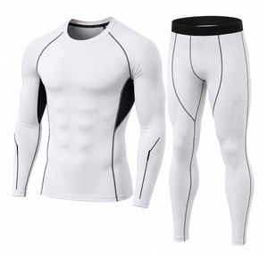Combinaison de compression flexible à manches longues, sous-vêtement de sport respirant pour la course à pied, la gym et les activités sportives - Product Image 1