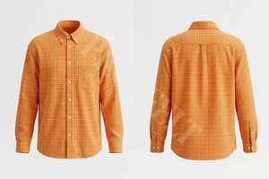 Chemise habillée à carreaux personnalisée, boutonnée, décontractée, à manches longues, en mélange de coton, avec logo personnalisé - Product Image 6