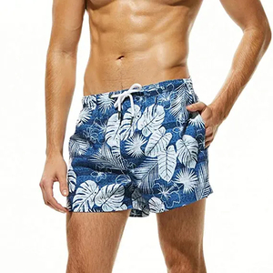 Shorts de Baño para Hombre, Color Azul Sólido, Secado Rápido, Transpirables, con Bolsillos, Logotipo Frontal, Estilo Casual para Playa, Cintura Media con Cordón Ajustable - Product Image 2