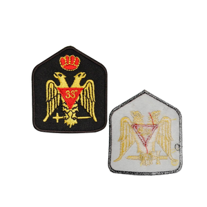 Patch maçonnique du 33e degré à bas prix, Aigle à double tête, brodé à la machine, thermocollant, sans couture - Product Image 3