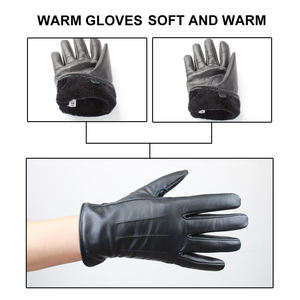 Dernier design, gants de moto en cuir coupe-vent écologiques, compatibles écran tactile, longueur poignet, non doublés, chauds pour le motocross et le froid - Product Image 6