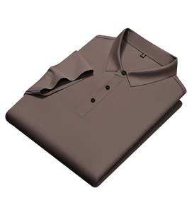Polo de Manga Corta para Hombre, Color Marrón, Corte Regular, Cuello con Botones, Tejido Informal - Product Image 2