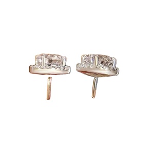 2.8 CT Brilliant Cut Lab Grown Diamond Halo <b>Stud</b> Earrings 18K White Gold IGI Certified Wedding Party Earrings - Product Image 1