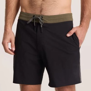 Custom <b>Men</b> Solid Black Board Shorts Quick Dry Swim <b>Trunks</b> Elastic Waist Beach Shorts Summer Surf Wear OEM Board Shorts With Pock - Product Image 6