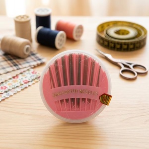 DK-407, 30 pièces d'aiguilles à main assorties |   30 aiguilles à coudre à la main, ensemble de rangement en étui rond rose - Product Image 2
