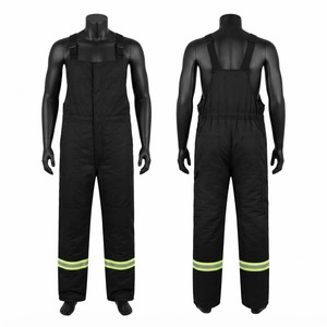 Heavyweight 280 GSM Cotton Polyester Twill Bib <b>Pant</b> <b>Black</b> Workwear Reflective Bands Multi Pocket Custom Logo Heat Transfer - Product Image 1