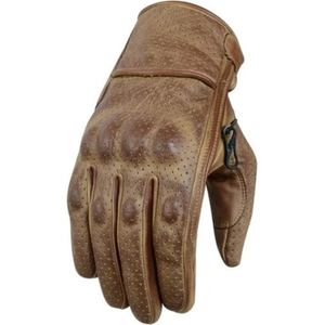 Gants de moto en cuir véritable ciré pour hommes et femmes, protection durable des mains du pilote, design style course - Product Image 1