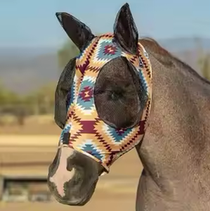 Máscara Antimoscas Personalizada HOPE of HORSE - Cobertura Facial Completa Elástica, Material Personalizado para Montar a Caballo y Uso en Pastoreo - Product Image 5