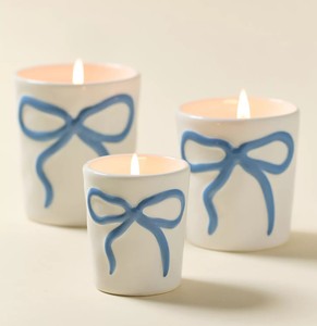 Bold <b>Bow</b> Accent Ceramic Candle Vessel Thick Wall Heat Resistant Smooth Gloss Finish Luxury Reusable Home Decor <b>Holder</b> - Product Image 4