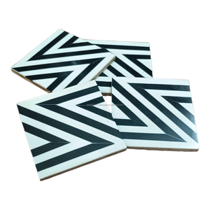 Modern Eco-Friendly <b>Square</b> Resin Inlay Coaster <b>Set</b> of 4 Pieces 10x10cm for Tea & Coffee with Custom Logo High Quality - Product Image 1