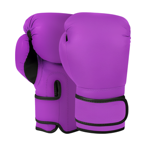 Gray PU Leather Boxing <b>Gloves</b> Training Adjustable Wrist Strap Velcro Closure for Adults - Product Image 6