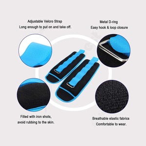 Adjustable <b>Blue</b> Weighted Ankle Wraps for Exercise Adults Comfortable <b>Foam</b> Support Bands - Product Image 6