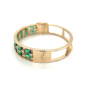 Brazalete Vintage de Aleación de Zinc Chapado en Oro de 10K con Corte Ovalado y Diamantes Redondos con Corte Brillante en Canal, Brazalete para Mujer - Product Image 4
