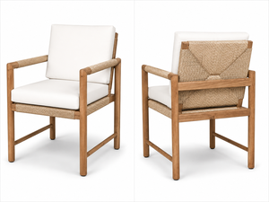 Custom Teak <b>Dining</b> <b>Armchair</b> Manufacturer Indonesia Solid Wood Rope Woven Accent Chair Bulk OEM ODM Factory Direct Wholesaler - Product Image 5