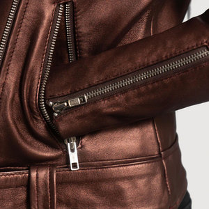 Womens Metallic Bronze <b>Leather</b> Biker <b>Jacket</b> Genuine Sheepskin Moto Coat Custom Slim Fit Belted Rider <b>Jacket</b> De Vintage - Product Image 2