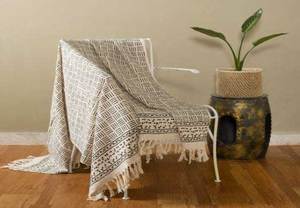 Manta de Algodón Estampada a Mano Ecológica de Lujo, 50x70 Pulgadas, Suave y Transpirable, para Todas las Estaciones, para Sofá, Cama, Sala de Estar - Product Image 6