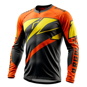 2026 Men's Long Sleeve Cycling Jersey Short Sleeve Motocross Jersey Orange Black Yellow Outdoor Bicycle Motocross Jersey - Product Image 3