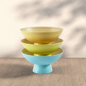 Handmade Spun Bamboo <b>Serving</b> Bowl Set with Spoon and Fork Kitchenware Bamboo Salad Bowls Food Fruit made in Vietnam - Product Image 3