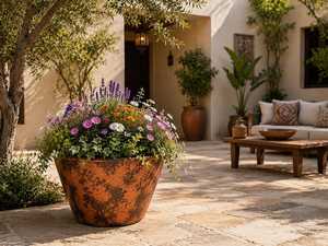 Hot Selling Antique Pure Copper Handmade Rounded Copper Outdoor Garden Decorative <b>Planters</b> Set - Product Image 1