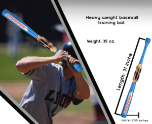 31"/ 35-oz Blue Heavy Weight Two Handed <b>Baseball</b> & Softball <b>bat</b> with Solid Pro Maple Wood by NAQQASH SPORTS - Product Image 3