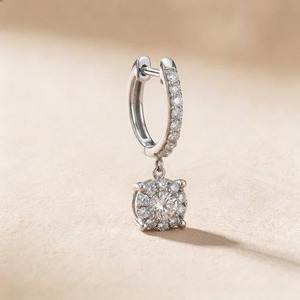 Pendientes de Aro con Diamantes Redondos Cultivados en Laboratorio de 2.00CT, Oro Blanco de 9K, Joyería Fina al por Mayor - Product Image 3