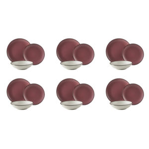 Servizio di Piatti Excelsa 18 Pezzi in Ceramica Rosso Rosa Luna - Product Image 4