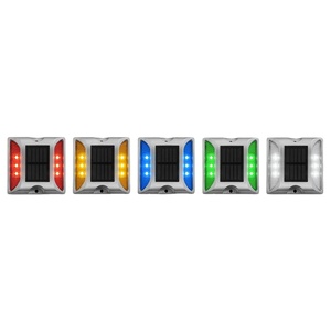 Luz de Advertencia de Seguridad LED de Doble Cara, Montada en el Suelo, de Aluminio, con Energía Solar, Protección IP68, Reflectante, Visibilidad de 1000 m, Intermitente - Product Image 1
