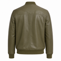 Veste d'hiver en cuir véritable pour homme, style motard, avec logo frontal, vêtement d'extérieur tendance, vente en gros, fournisseur OEM