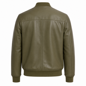 Chaqueta de Invierno Premium para Hombre, de Cuero Genuino, Estilo Motero, con Logotipo Frontal, Ropa Exterior de Moda, Proveedor OEM al por Mayor - Product Image 2