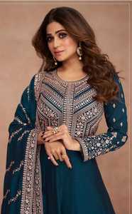 ชุดเดรส Anarkali ผ้าไหมวิชิตราสุดหรูสำหรับผู้หญิง ดีไซน์ใหม่ คอลเลคชั่นสำหรับงานแต่งงานแบบอินเดียและปากีสถาน - Product Image 4