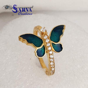 แหวนมอสซาไนต์รูปผีเสื้อสำหรับผู้หญิง เงินแท้ 925 แหวนเคลือบเงา - Product Image 3