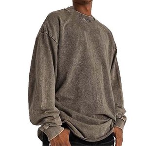 Oversized <b>Men's</b> Solid Color Knitted Long Sleeve <b>Pullover</b> O-Neck Casual Sweatshirt Autumn Wear - Product Image 3