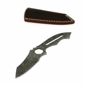 Couteau de camping extérieur MAYSARA MI-19 personnalisé en acier Damas de qualité industrielle 4 mm, forgé à la main, motif goutte de pluie, haute qualité, support OEM - Product Image 4