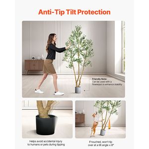 Árbol de Olivo Artificial de 2.1 m de Altura con Hojas Verdes Realistas y Frutos, Maceta Negra, Árbol Artificial de Interior con Tronco de Madera Natural - Product Image 2
