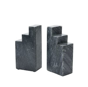 Sujetalibros de travertino en forma de cubo, modernos, geométricos, de piedra natural beige, de lujo, decorativos y resistentes, en oferta. - Product Image 2