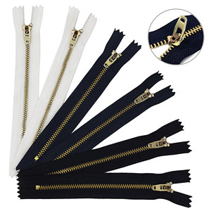 Cremallera metálica de aluminio de extremo abierto con bloqueo automático para uso en jeans, prendas de vestir, bolsos y zapatos - Product Image 2