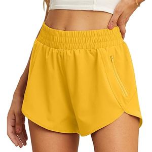 Shorts Deportivos para Mujer al por Mayor con Logotipo Personalizado, Shorts de Cintura Alta, Sexys, para Gimnasio, Fitness, Yoga, Casuales, de Color Sólido - Product Image 1