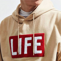 Sweat à capuche en chenille brodée tendance, motif chenille texturé, coupe confortable, coutures durables, couleur personnalisable, 100 % coton, hiver