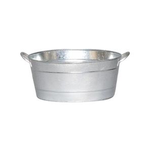 Galvanized Metal Ice Bucket Tub Large Beverage Wine Beer Cooler <b>Drink</b> Holder Oval Champagne Ice Bucket Chiller with Handles - Product Image 2