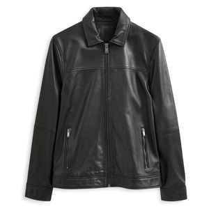 Men's Premium <b>Leather</b> <b>Jacket</b> Breathable Quick Dry Stand Collar Full Zip Casual Regular Fit Durable <b>Winter</b> Outerwear - Product Image 1
