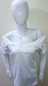 Both Sides Dual Access <b>Post</b> Surgery Rehab Unisex 100% Cotton Men Casual Blank Solid Jersey Short Sleeve 220g Snap Hospital Use - Product Image 2