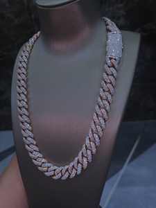 Collar de Cadena Cubana Iced con Moissanita, Joyería Hip Hop Bling al por Mayor para Hombre y Mujer, Oro Rosa, Plata, Chapado en Oro de 14K, IGI - Product Image 3