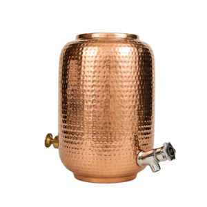 Dispensador de agua de cobre puro de alta calidad con grifo a prueba de fugas, diseño martillado artesanal, tanque de almacenamiento de agua ayurvédico para el hogar - Product Image 3