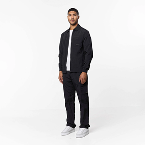 Conjunto deportivo de nailon para hombre, chaqueta con cremallera y pantalones, conjunto ligero informal para el trabajo, atuendo de verano, conjunto deportivo de dos piezas de nailon - Product Image 4