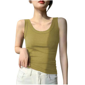 Camiseta sin mangas para mujer, suave, elástica, transpirable, de punto, ajustada, para uso casual y deportivo. - Product Image 2