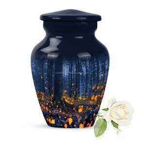 Urne traditionnelle de crémation de cendres humaines pour adultes en aluminium fabriqué à la main pour les restes funéraires stockage d'hommage affichage de mémoire décoratif - Product Image 4