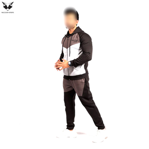 Best Selling OEM ODM Fashion Streetwear Men's Tracksuit Customizable Logo Contrast Panel Full Zip Sweatshirt and Pant <b>Sets</b> - Product Image 6
